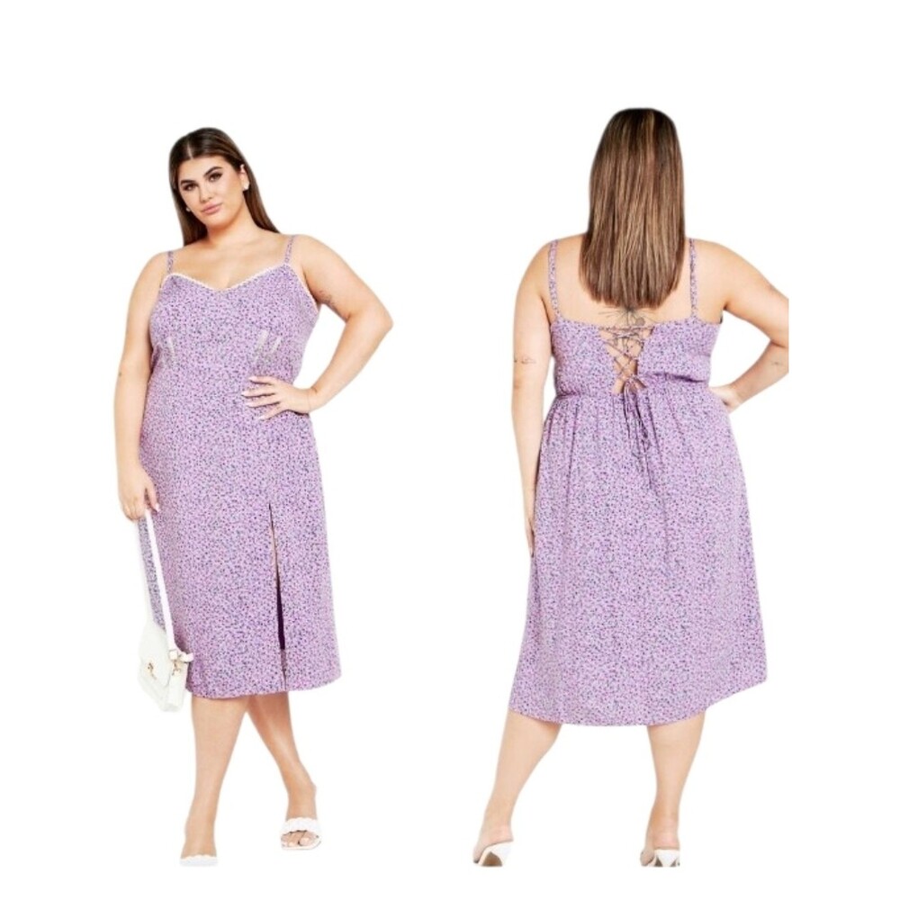 city chic sasha sweet dress cottagecore lavendar floral size XL